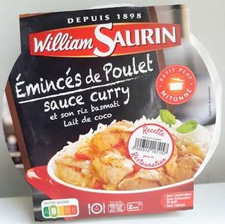 Emincé de poulet au curry et riz 280g Micro-ondable