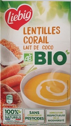 [KB22131] Soupe Bio Lentilles Corail et lait de coco 1L